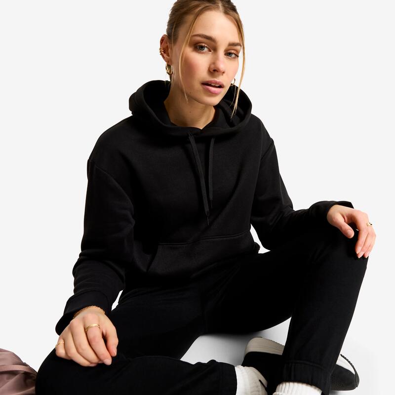 Kadın Kapüşonlu Sweatshirt - Siyah - Essentiel