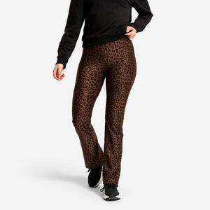 Leggings Deportivos Mujer Marrón Estampados Transpirables Corte Recto