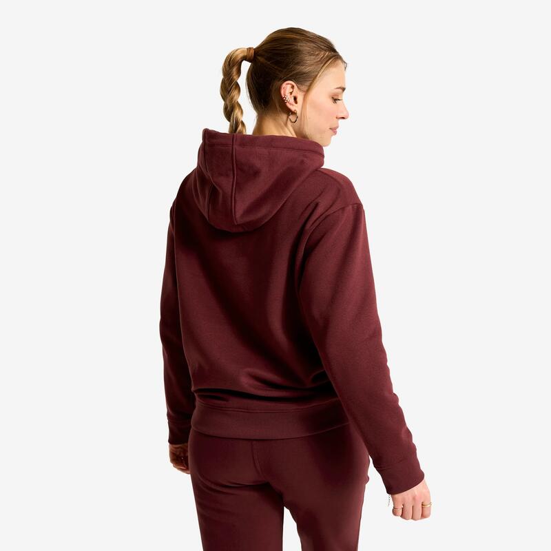 Kadın Kapüşonlu Sweatshirt - Bordo - Essentiel