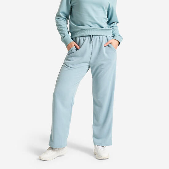 Pantalon de jogging droit en molleton, bleu clair