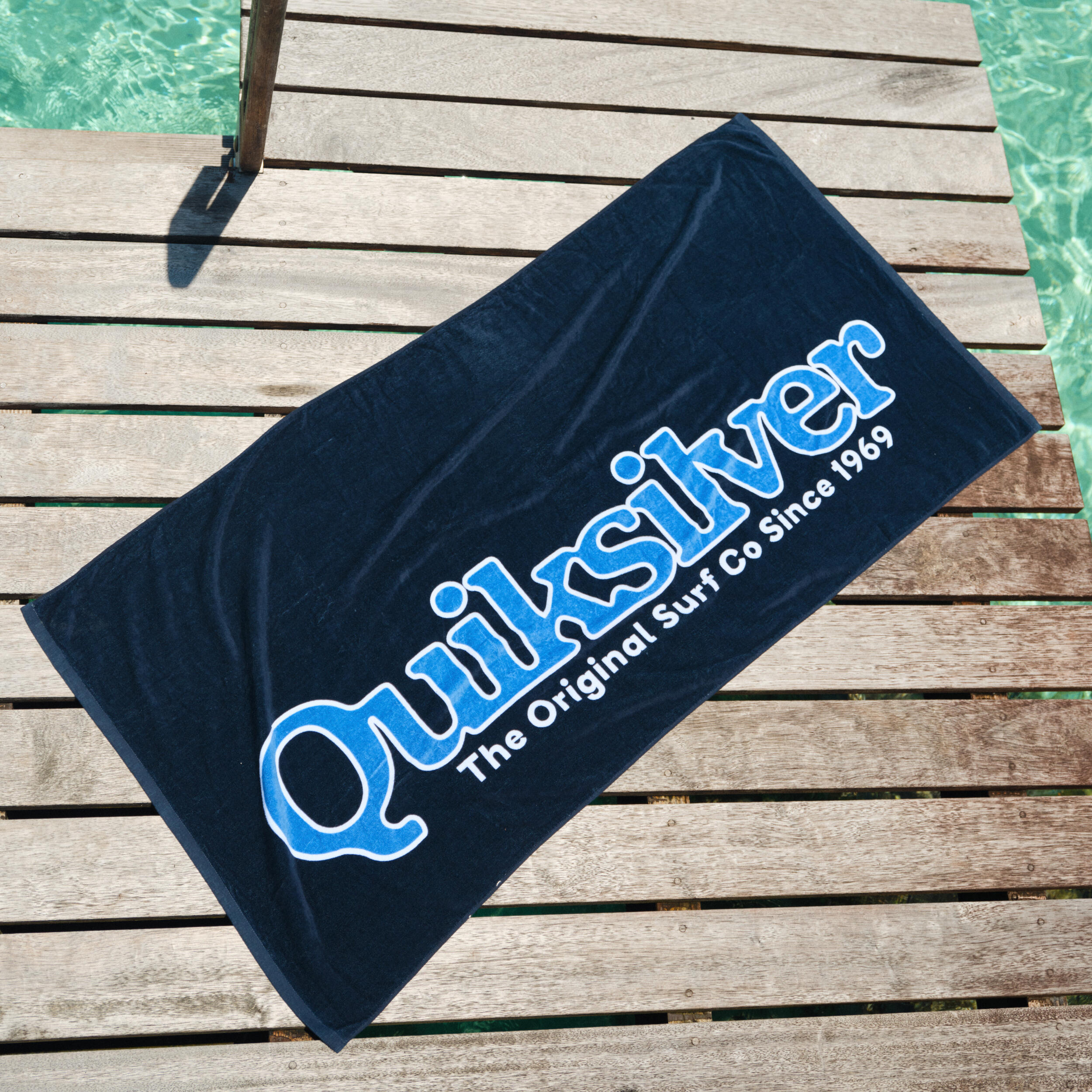 Serviette de plage en coton double face 160 x 80 cm, Quiksilver bleu 3/4