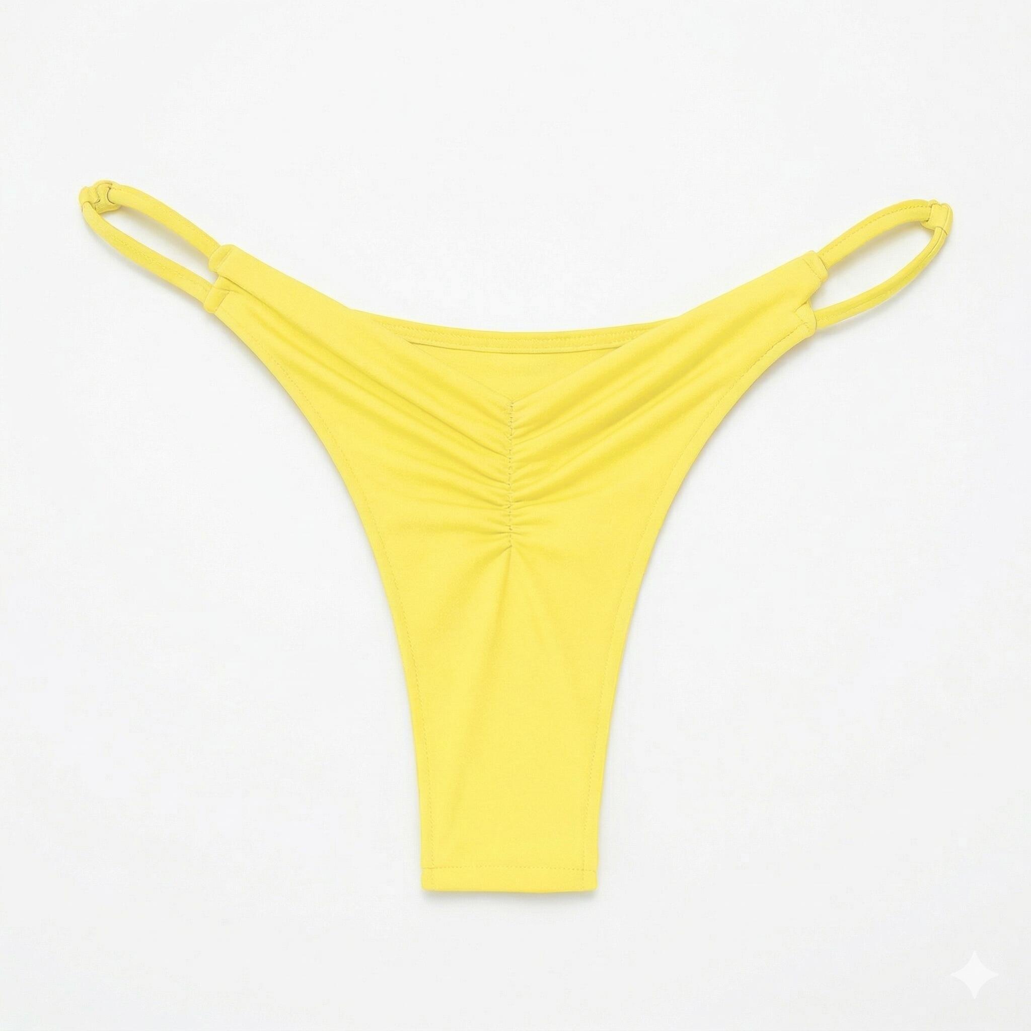 Braga bikini Mujer ajustable fruncido Amarillo 4/5