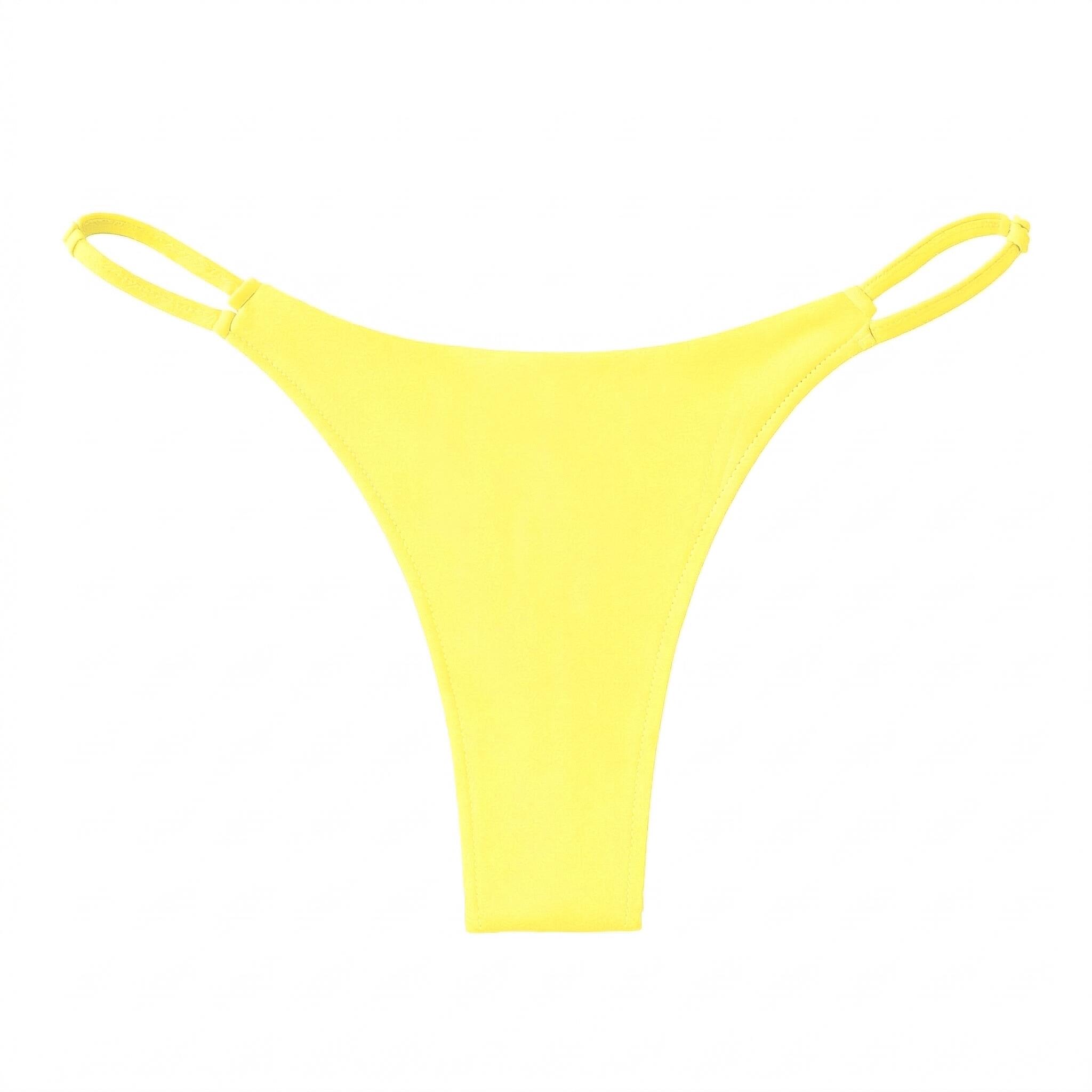 Braga bikini Mujer ajustable fruncido Amarillo 3/5