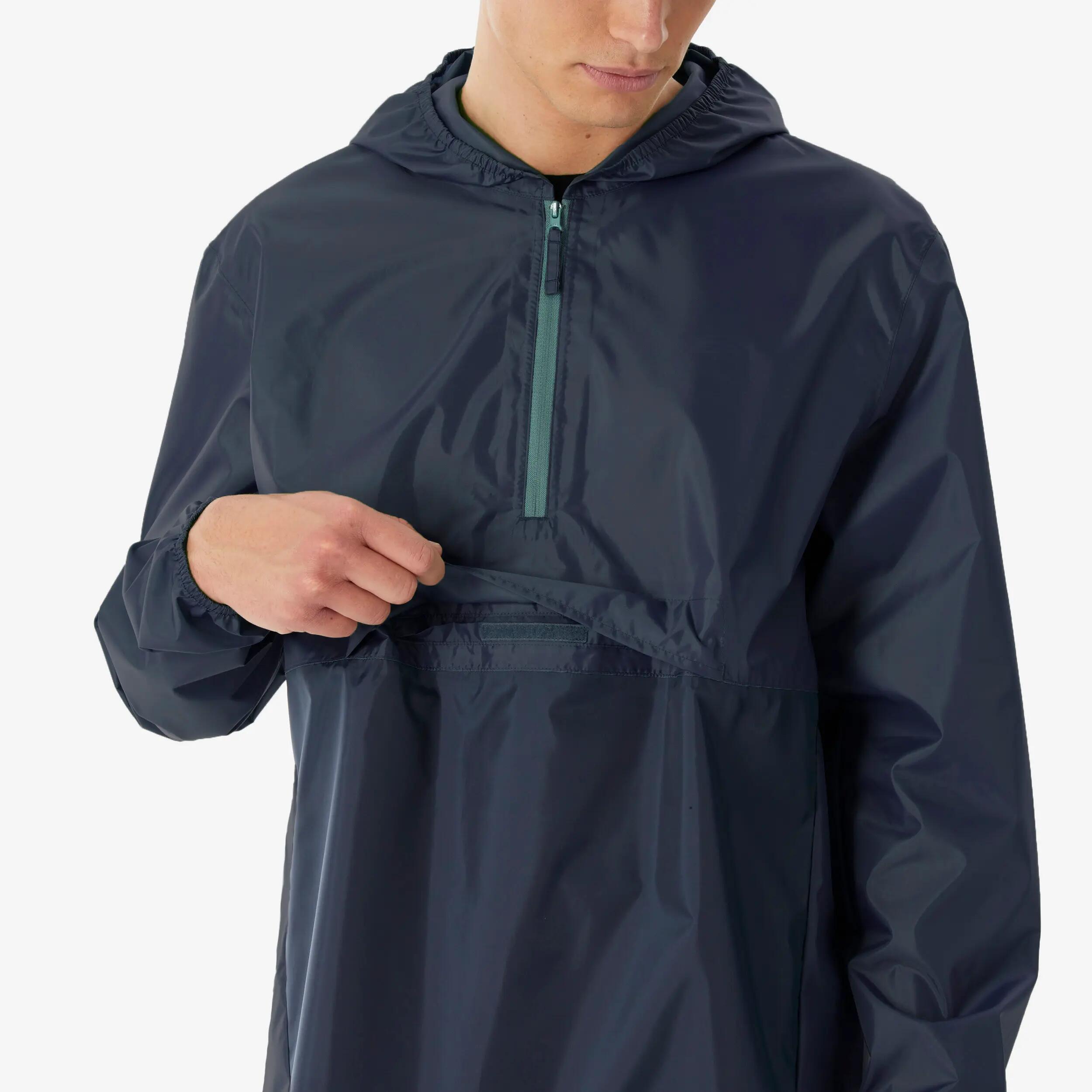 Men’s windproof and waterproof hiking jacket, Raincut 1/2 Zip - Brown -  5