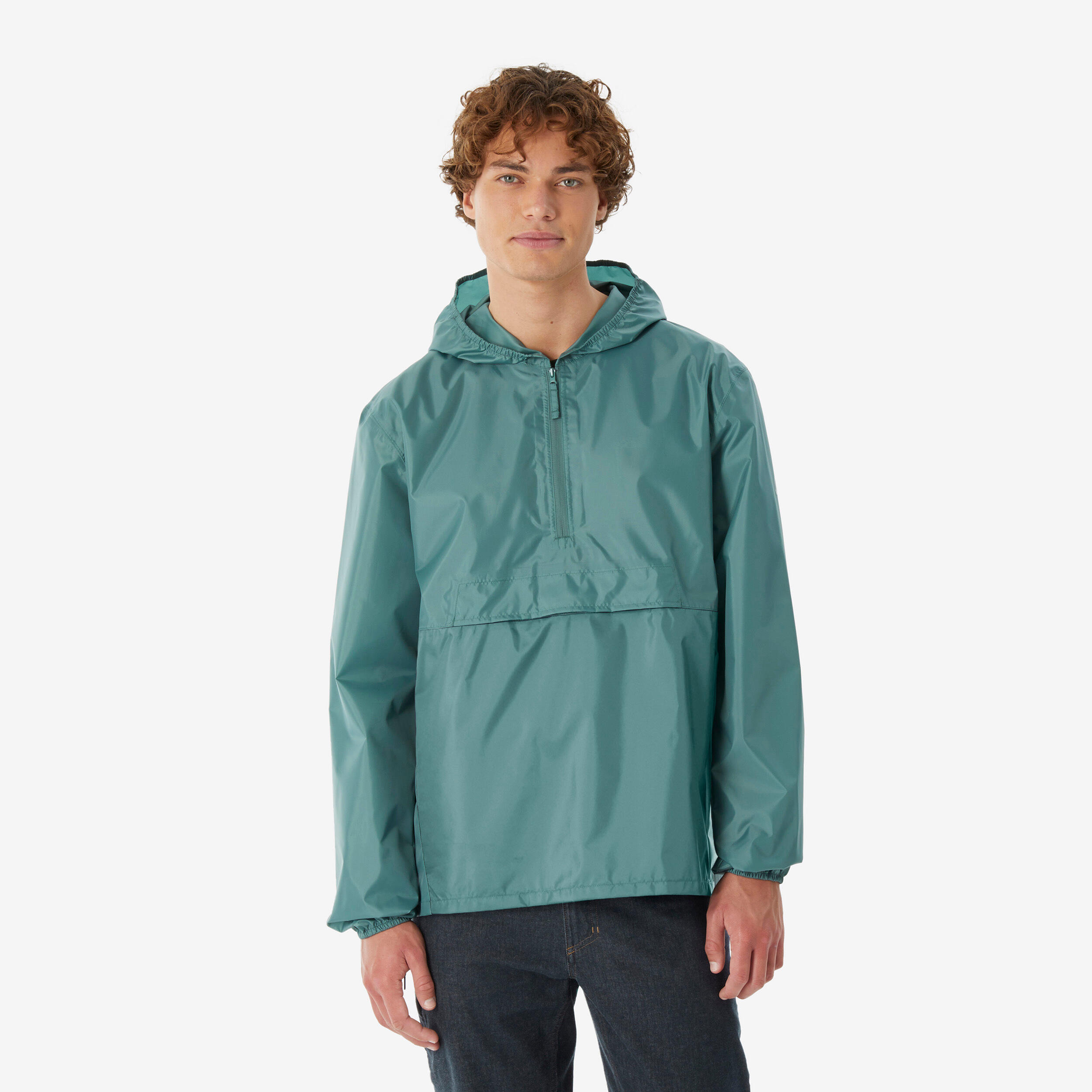 Men’s windproof and waterproof hiking jacket, Raincut 1/2 Zip - Green