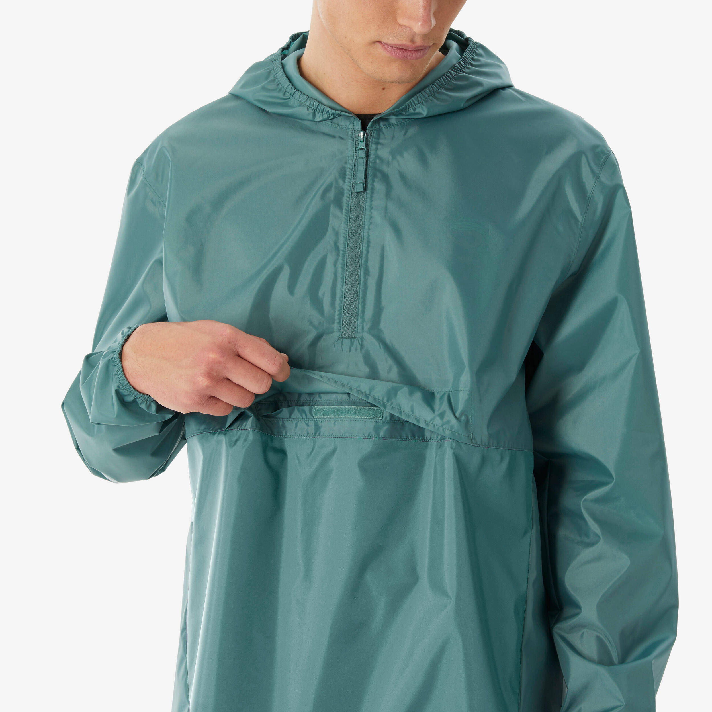 Men’s windproof and waterproof hiking jacket, Raincut 1/2 Zip - Green -  5