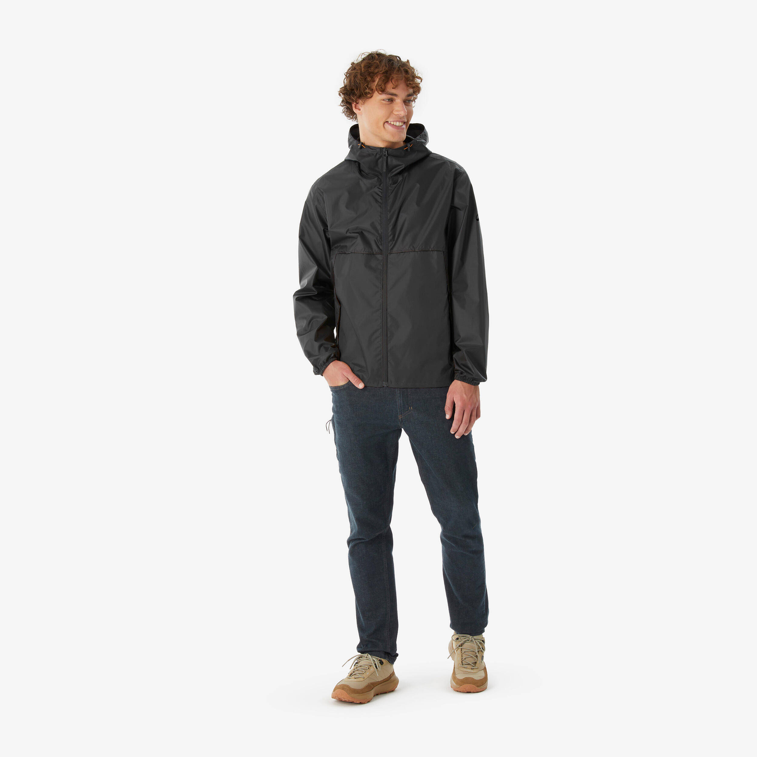 Men’s waterproof and windproof hiking jacket, Raincut Full Zip - Grey -  2