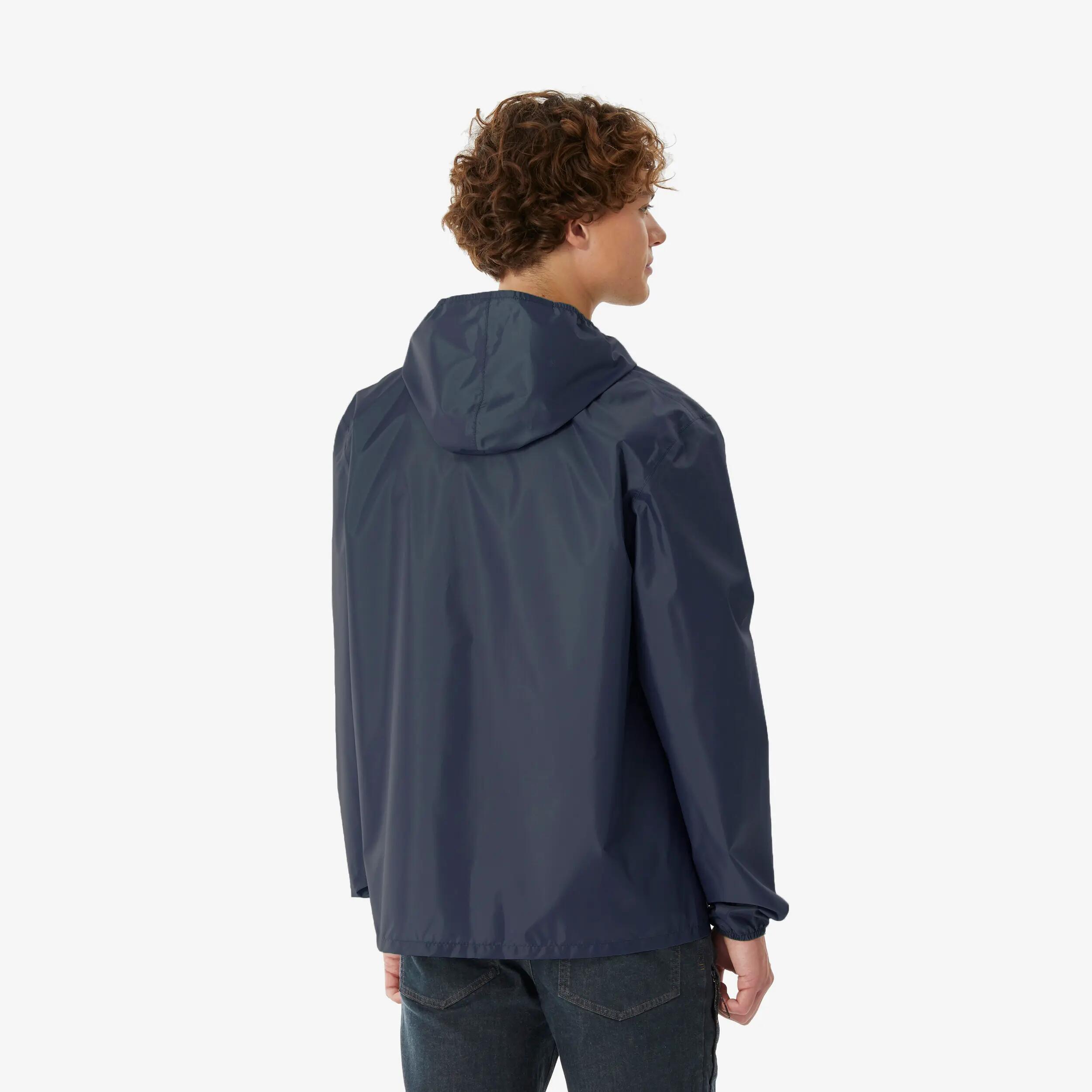 Men’s windproof and waterproof hiking jacket, Raincut 1/2 Zip - Brown -  4