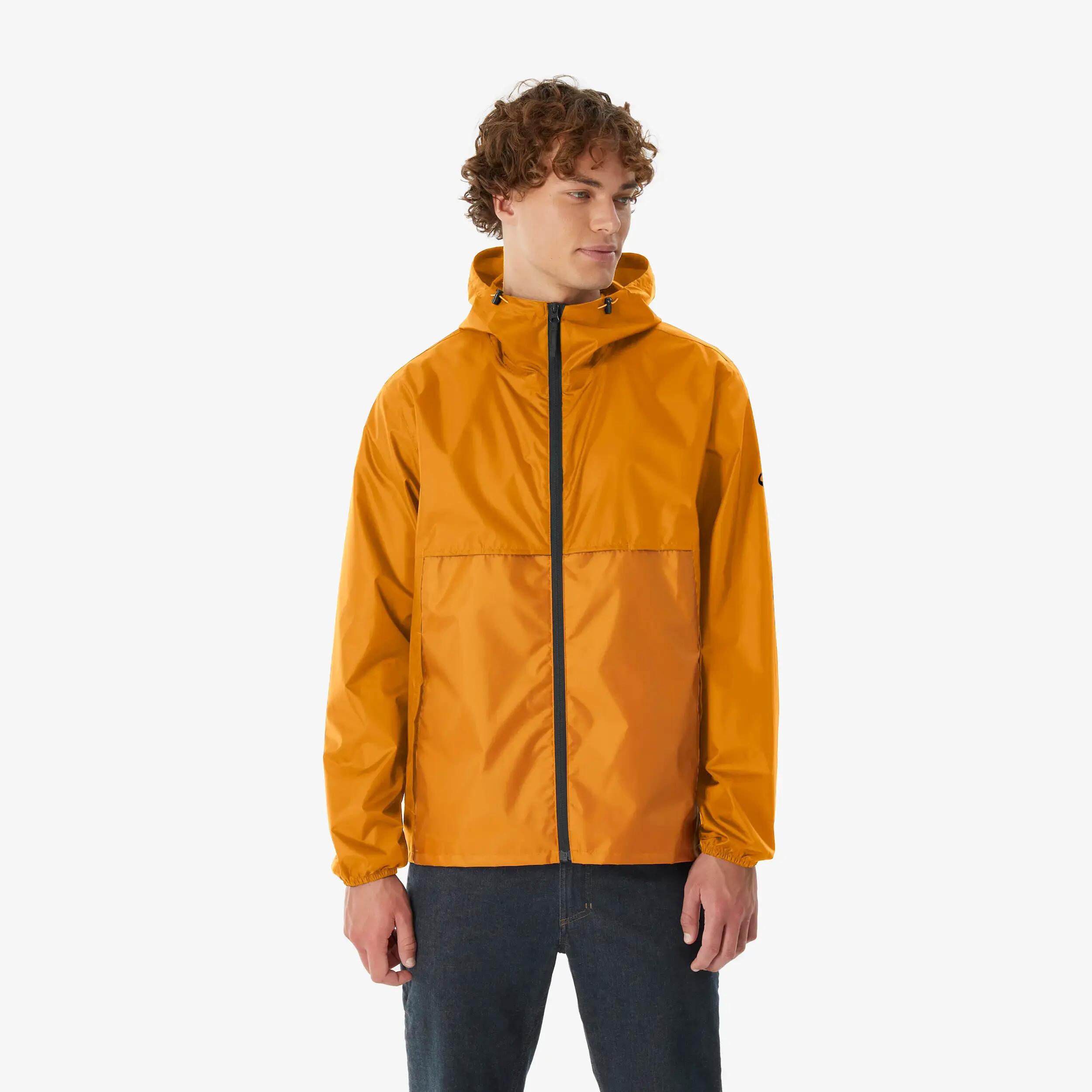 Men’s windproof and waterproof hiking jacket, Raincut Full Zip - Black -  1