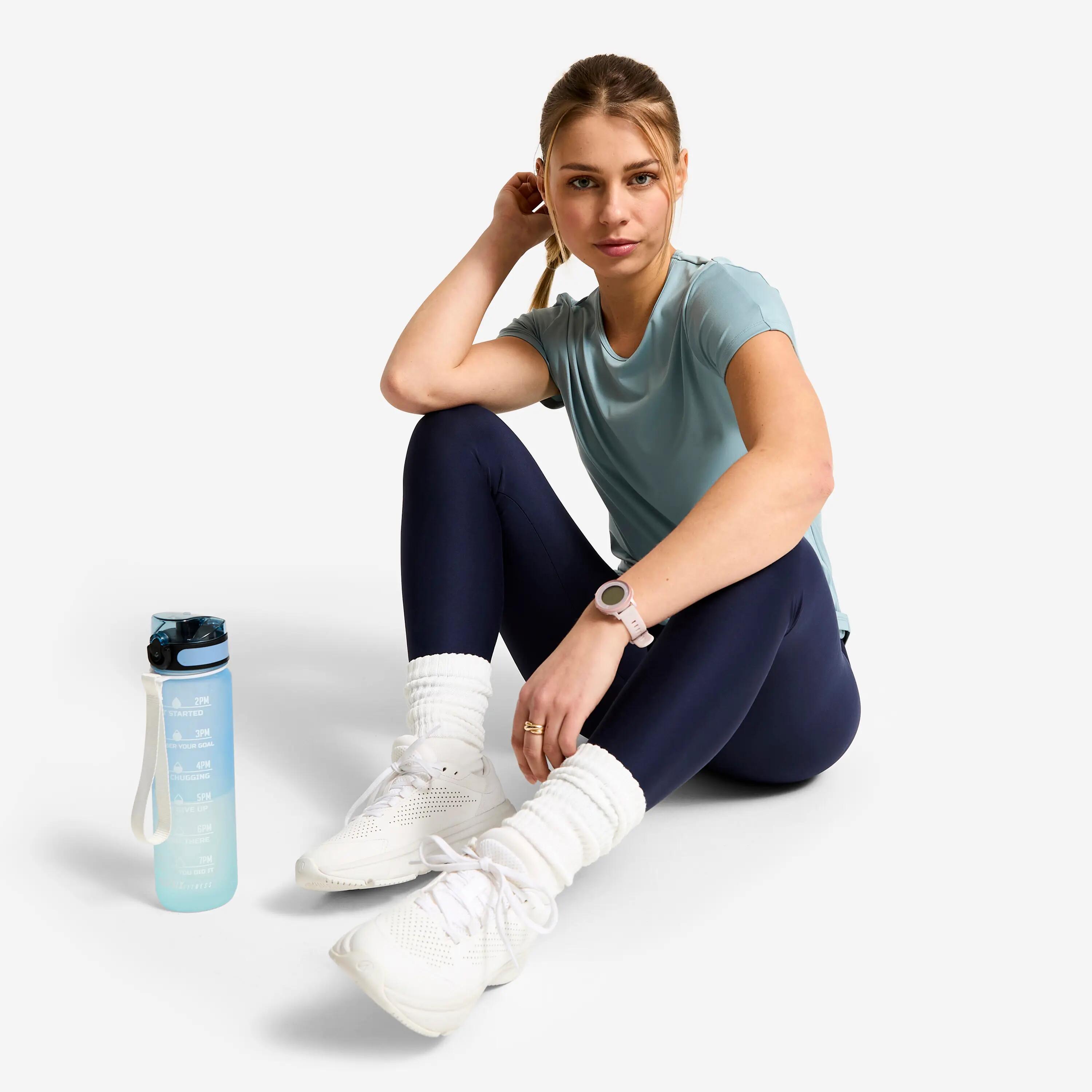 Legginsy sportowe damskie Domyos wysoki stan 6/7