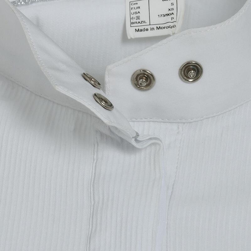Dámská jezdecká košile Concours s krátkými rukávy bílá se stříbrnou výšivkou