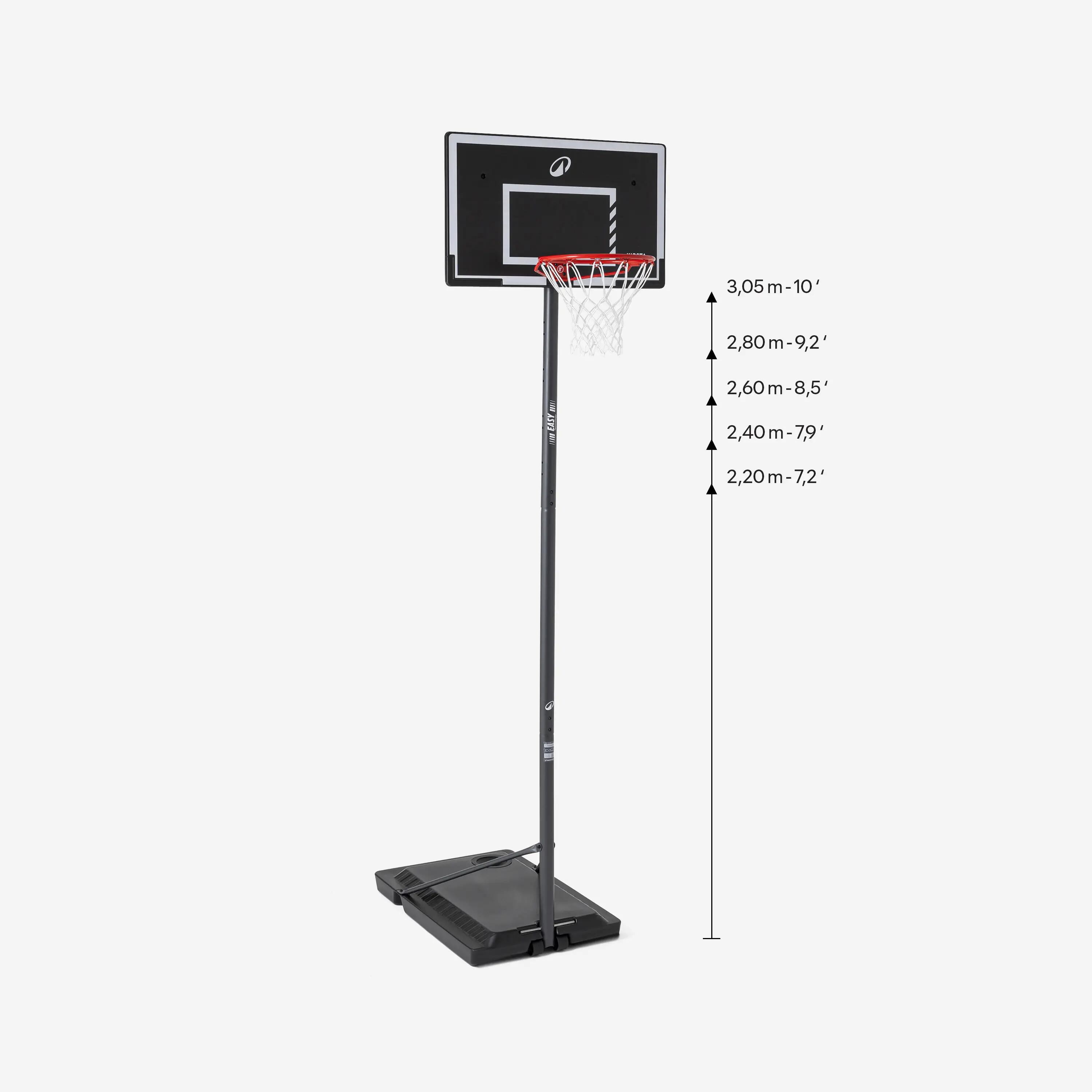 Tabela de Basquetebol com Altura Ajustável de 2,20 m a 3,05 m 2/10