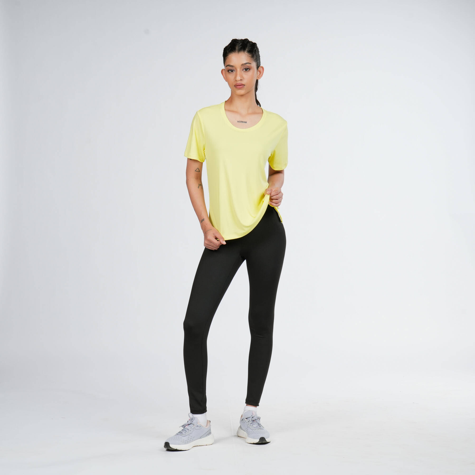 Women's Short-Sleeved Fitness T-Shirt - Khaki Green -  4