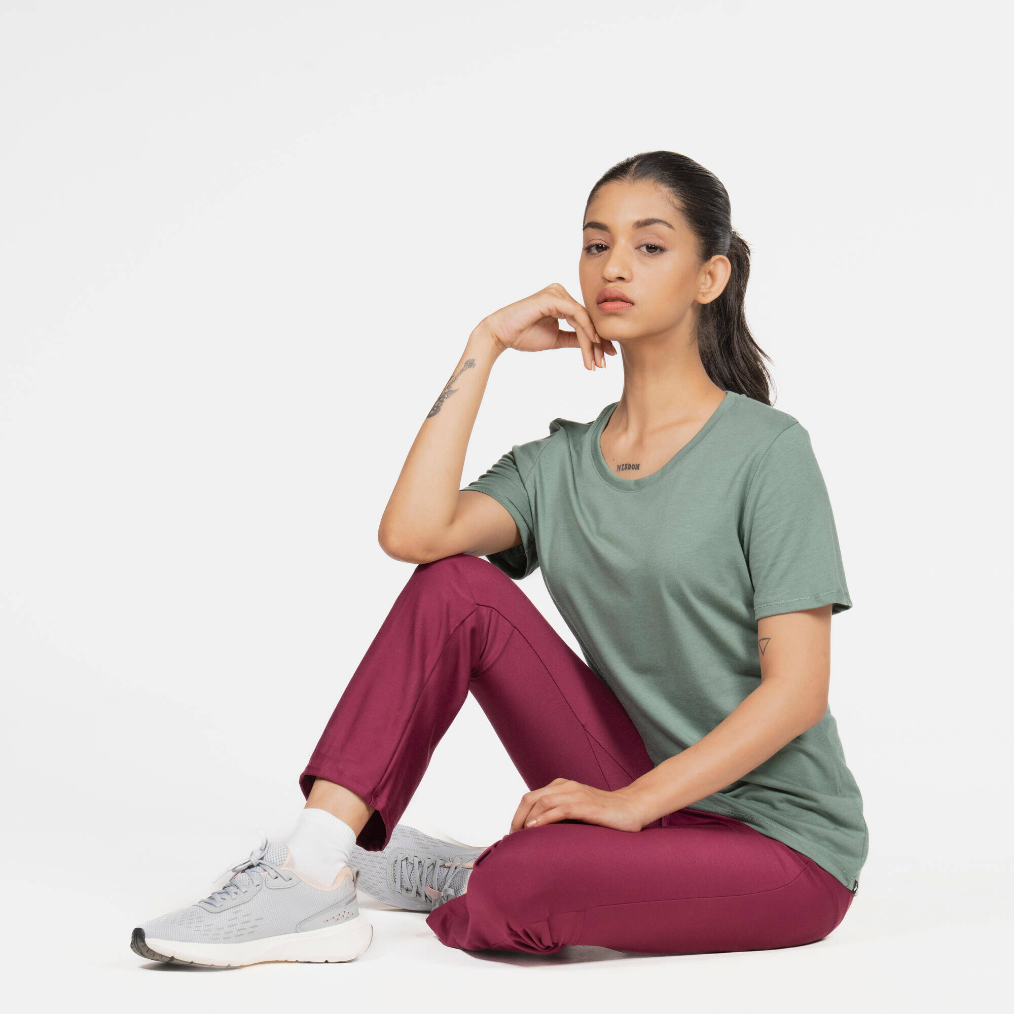 Women's Short-Sleeved T-Shirt Coolmax - Sage Green -  5