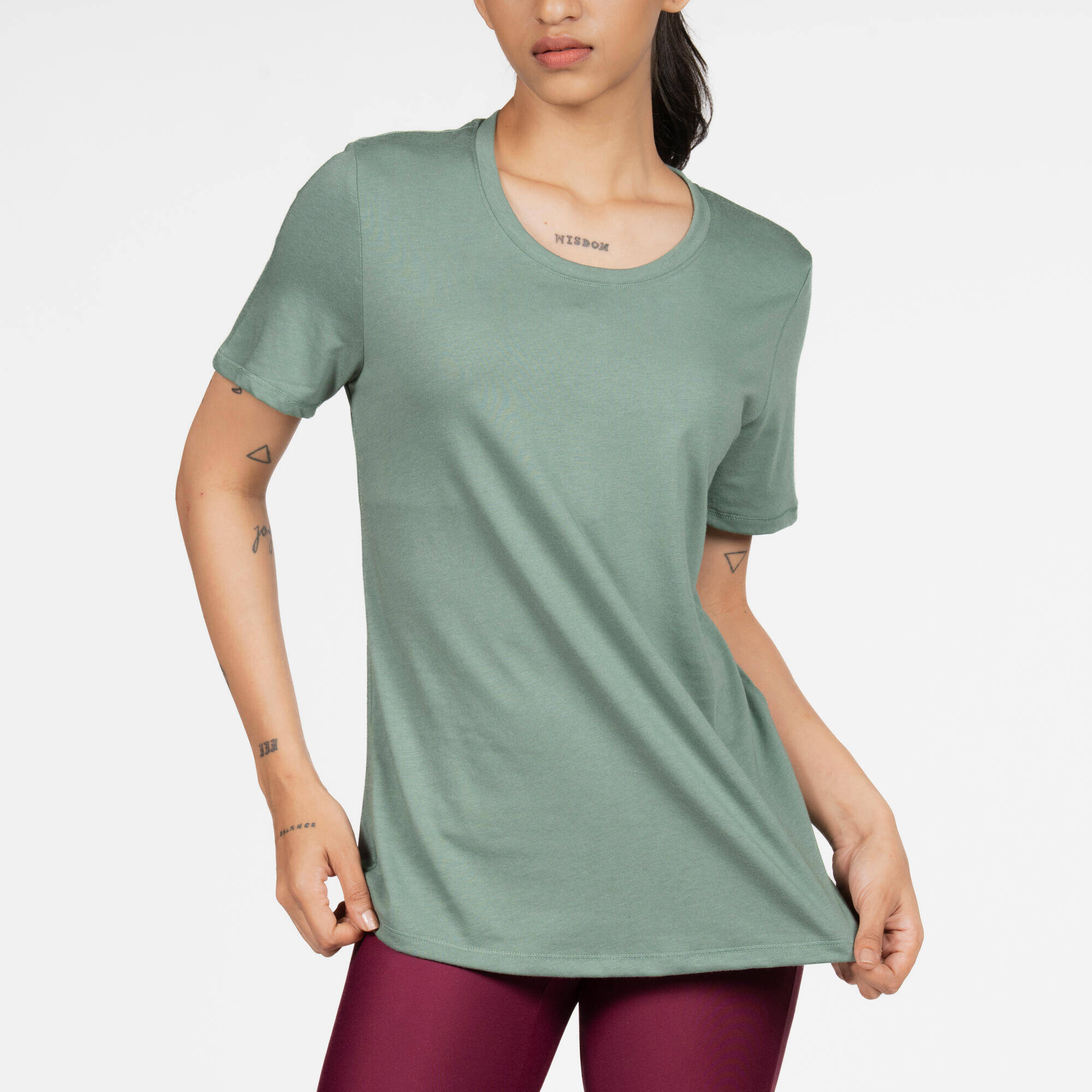 Women's Short-Sleeved T-Shirt Coolmax - Sage Green -  1