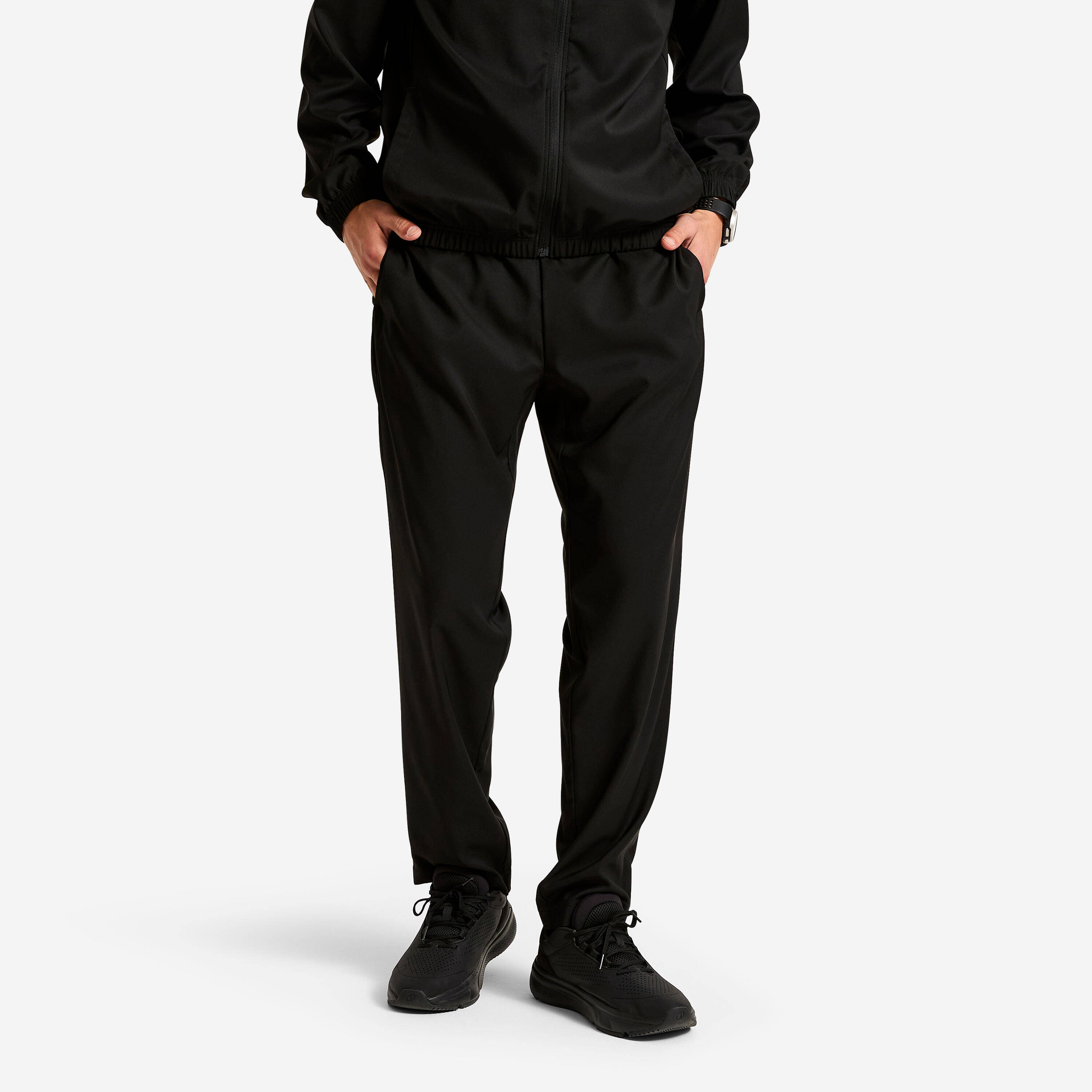 Men's Breathable and Stretchy Tracksuit Bottoms - Black -  1