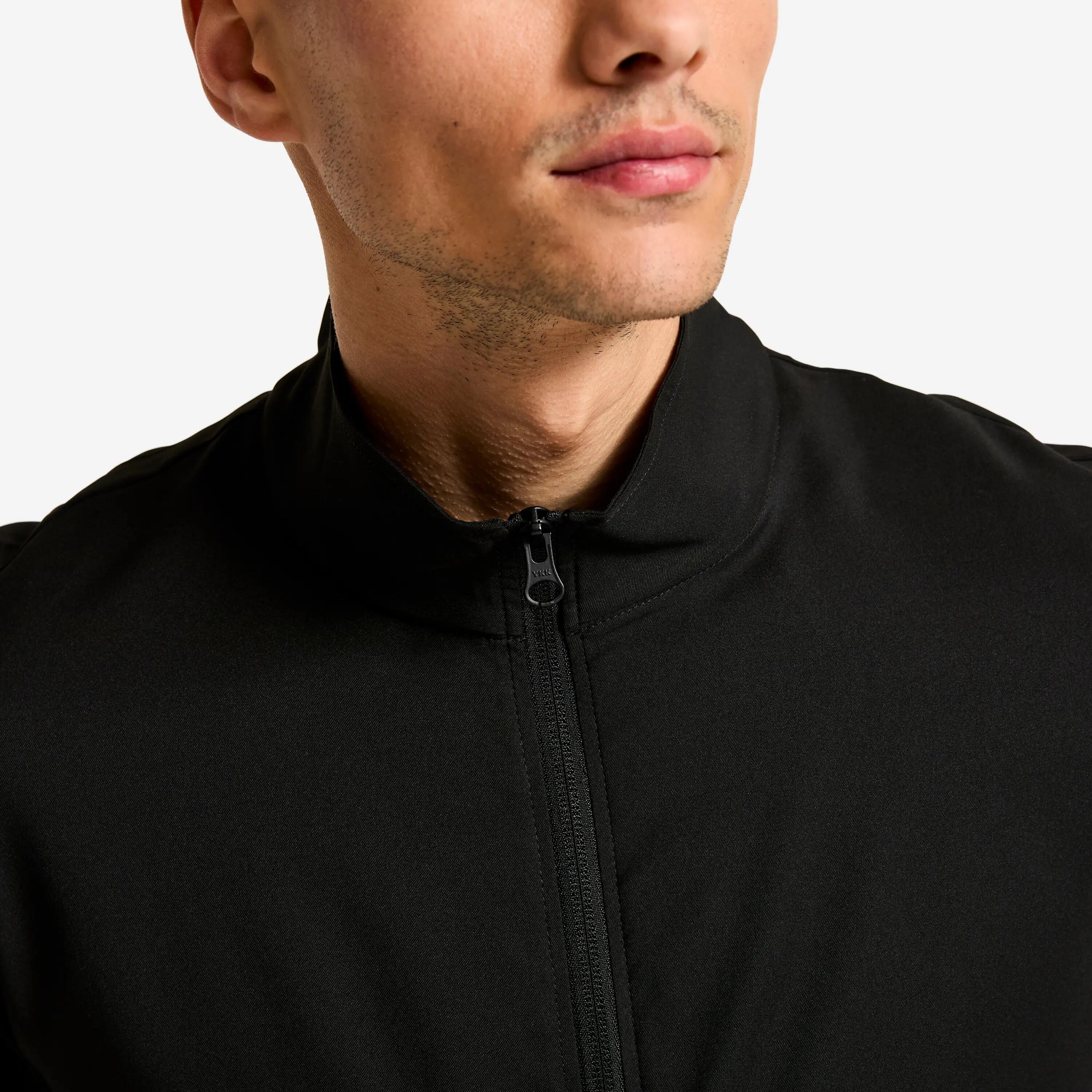 Felpa uomo palestra con zip leggera nera 5/9