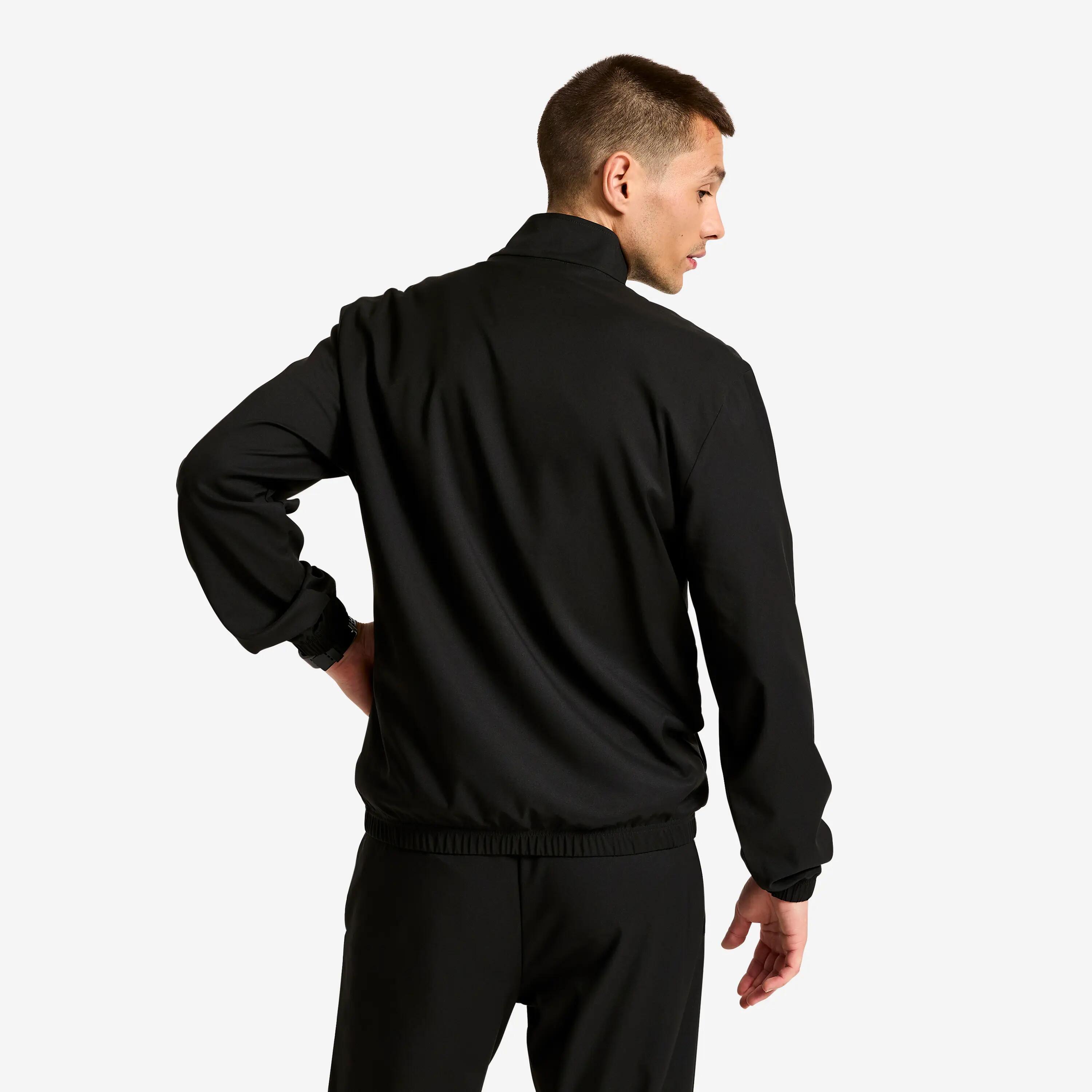 Felpa uomo palestra con zip leggera nera 2/9