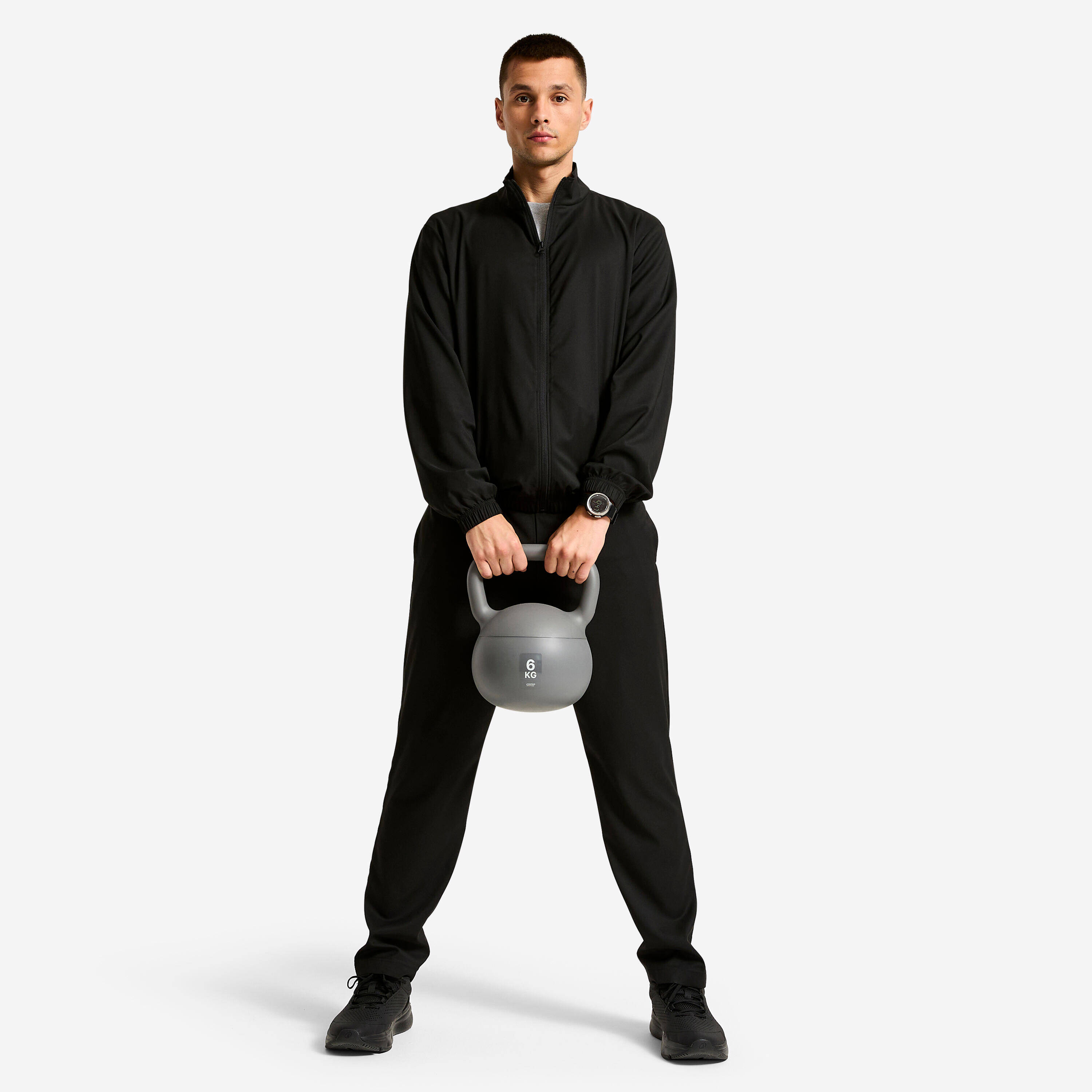 Men's Breathable and Stretchy Tracksuit Bottoms - Black -  2