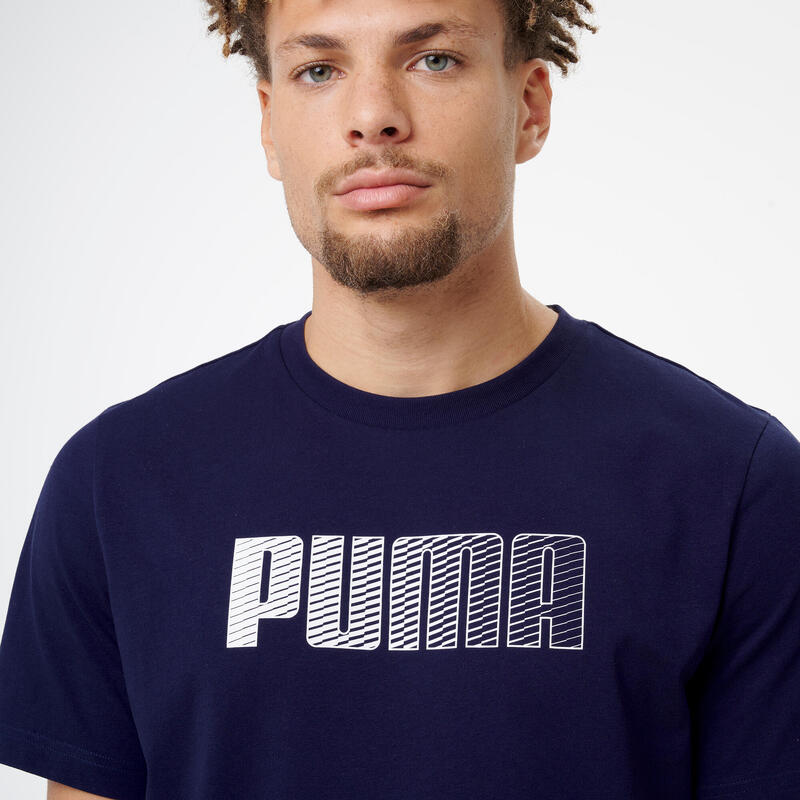 Tricou din bumbac Puma Bleumarin Bărbați