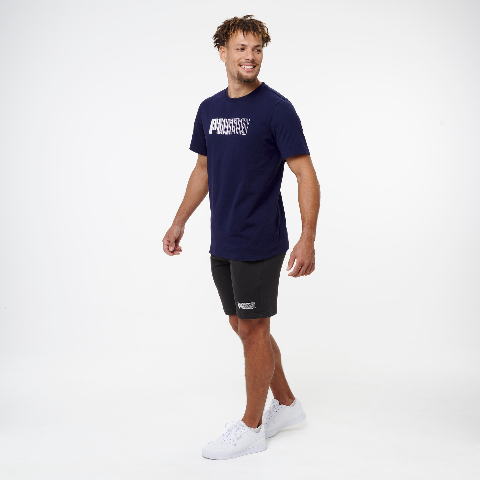 T-shirt Puma uomo palestra regular fit cotone blu 5/6