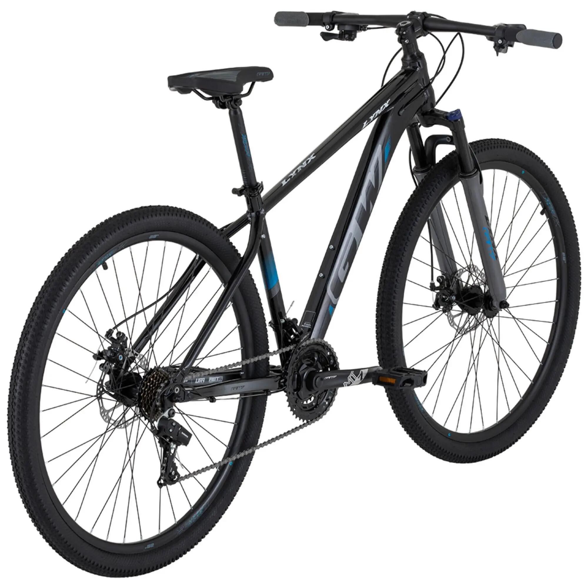 Bicicleta de MTB de aluminio  GW Lynx - Gris/Negro 3/4
