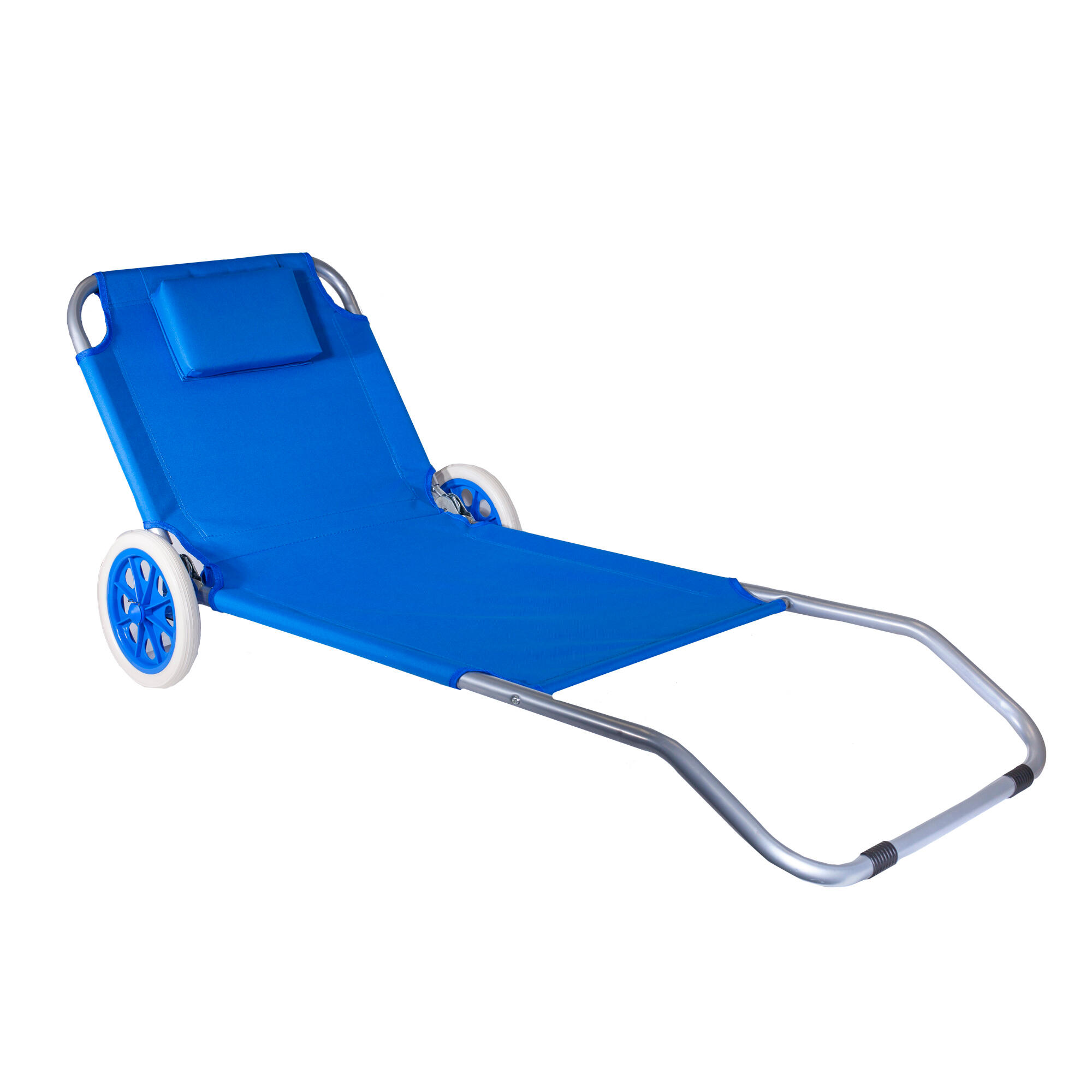 Lettino spiaggia con ruote multifunzione reclinabile 150x52x62 cm 2/9