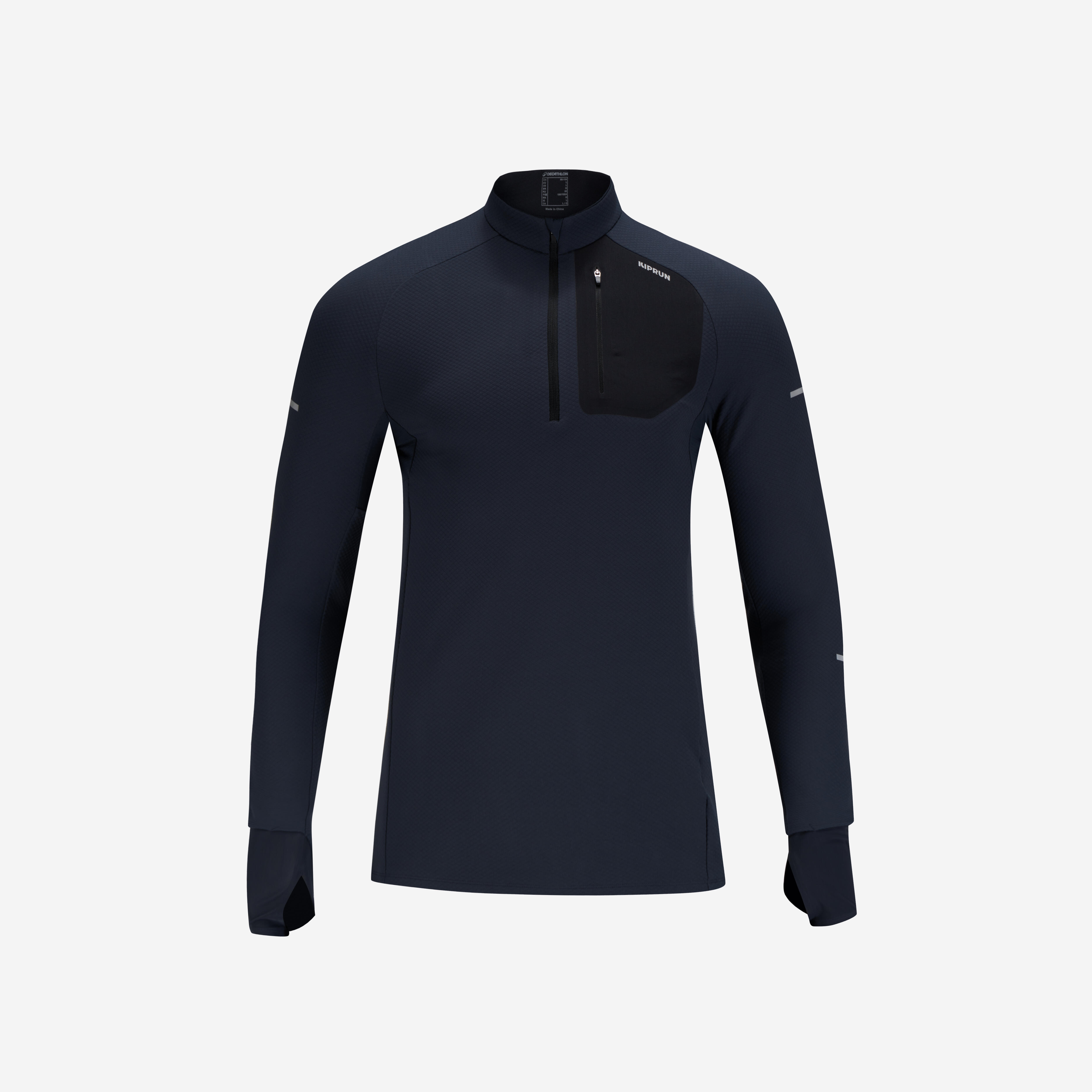 Unisletion Kyon☆ Men's KIPRUN Run 900 Long-sleeved Zip Warm Running T-Shirt - Black