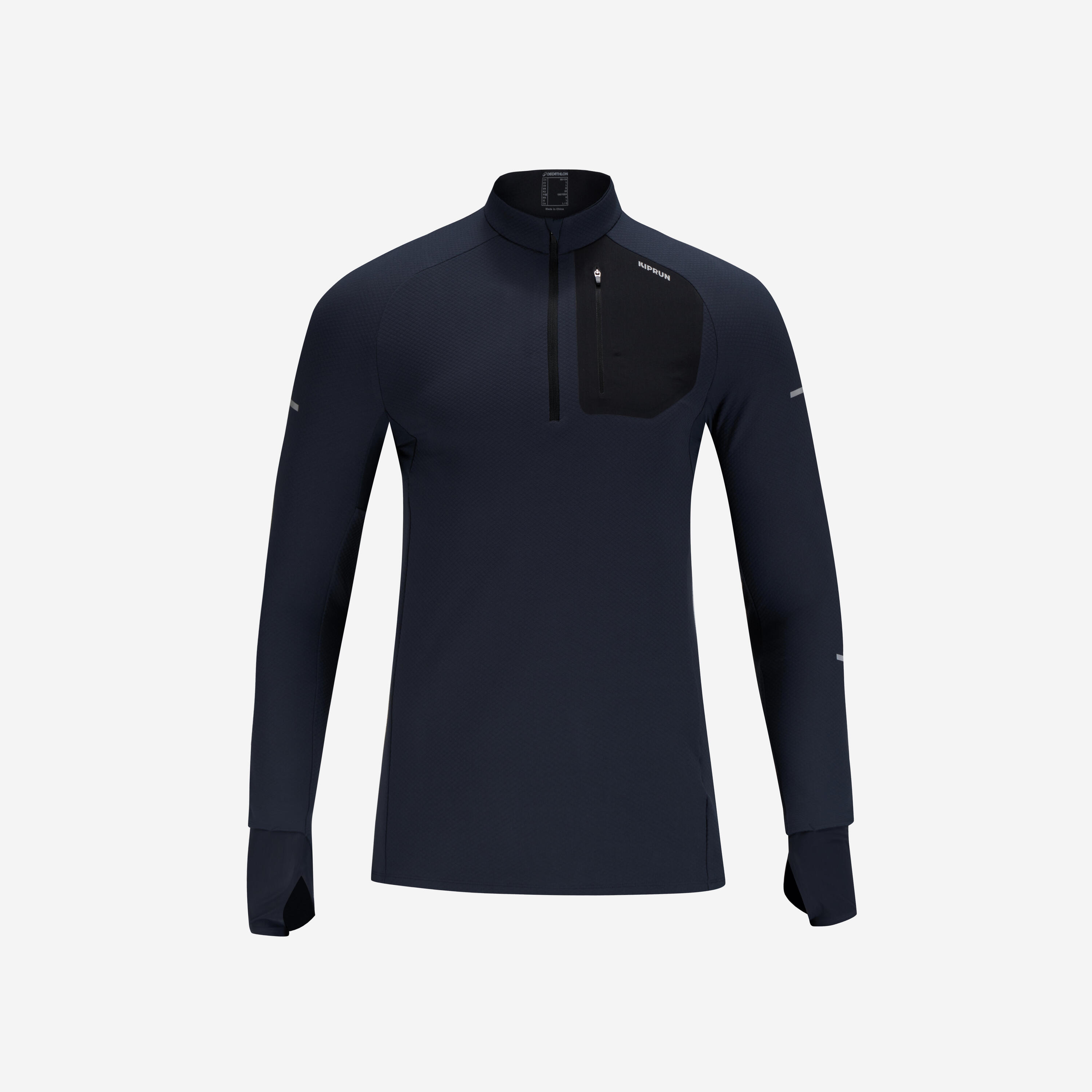 Men’s Warm Long-Sleeved Half-Zip Running T-Shirt, Run 900 7/21