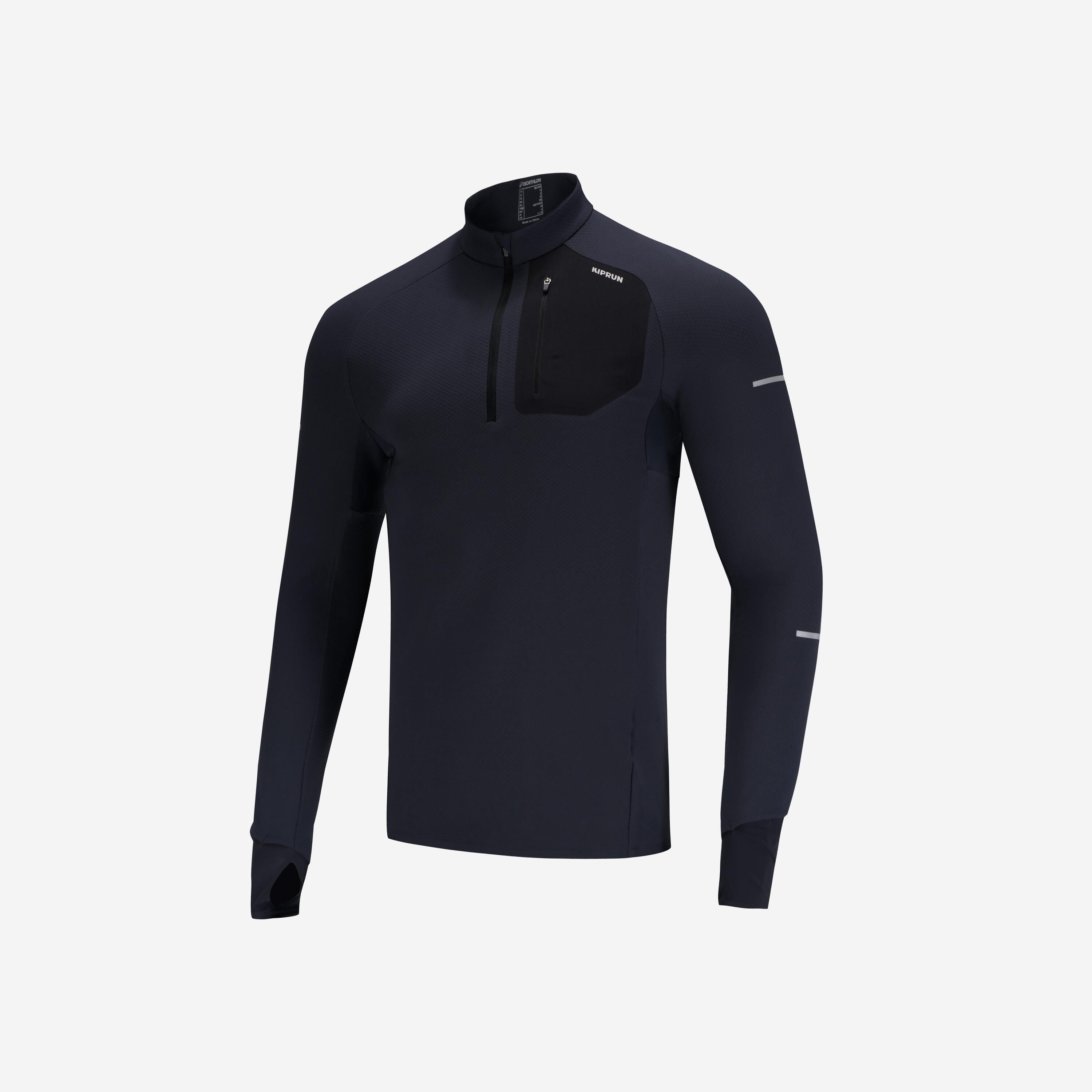 Men’s Warm Long-Sleeved Half-Zip Running T-Shirt, Run 900 8/21