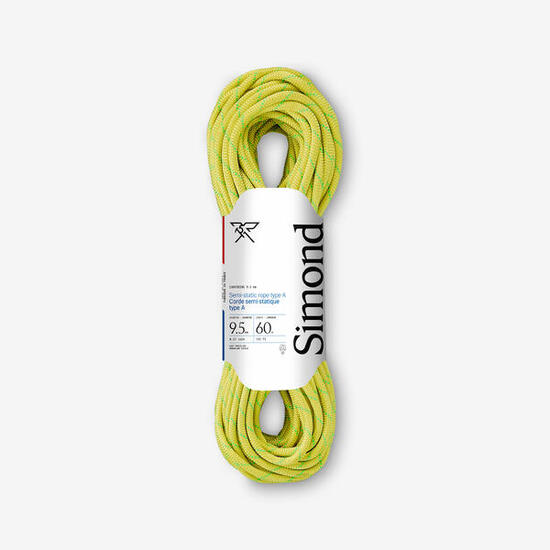 Corde semi-statique Canyoning type A CANYON 9,5 mm X 60 m