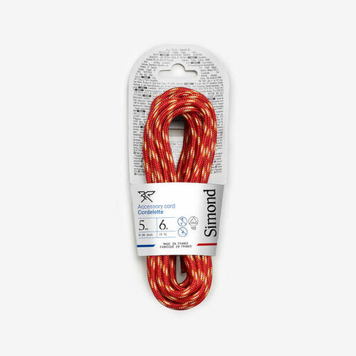 Cordelette d'escalade et d'alpinisme 5 mm x 6 m - rouge