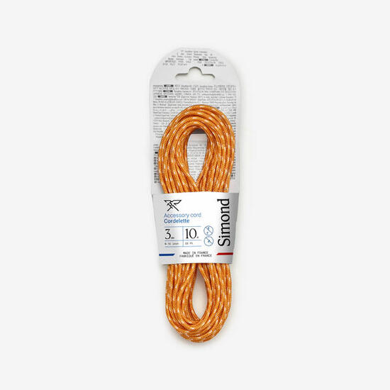 Cordino arrampicata e alpinismo 3 MM x 10 M arancione