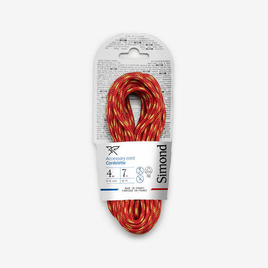 Cordino arrampicata e alpinismo 4 MM X 7 m rosso