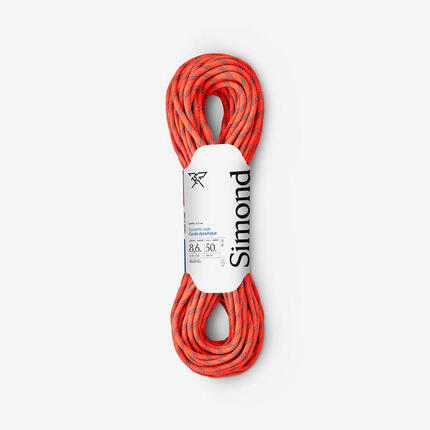 Corde à double d'escalade et d'alpinisme 8.6 mm x 50 m - Rappel 8.6 Orange
