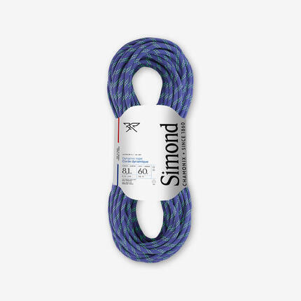 Corde à double d'escalade et d'alpinisme - rappel alpinism 8.1 mm x 60m bleu