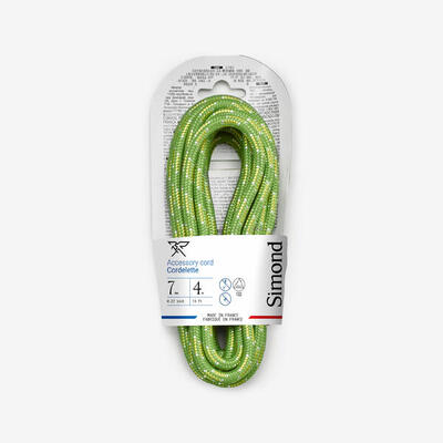 Hulptouw voor klimmen en alpinisme van 7 mm x 4 m groen