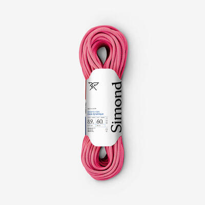 Corda tripla certificazione arrampicata e alpinismo EDGE DRY 89mm x 60m rosa