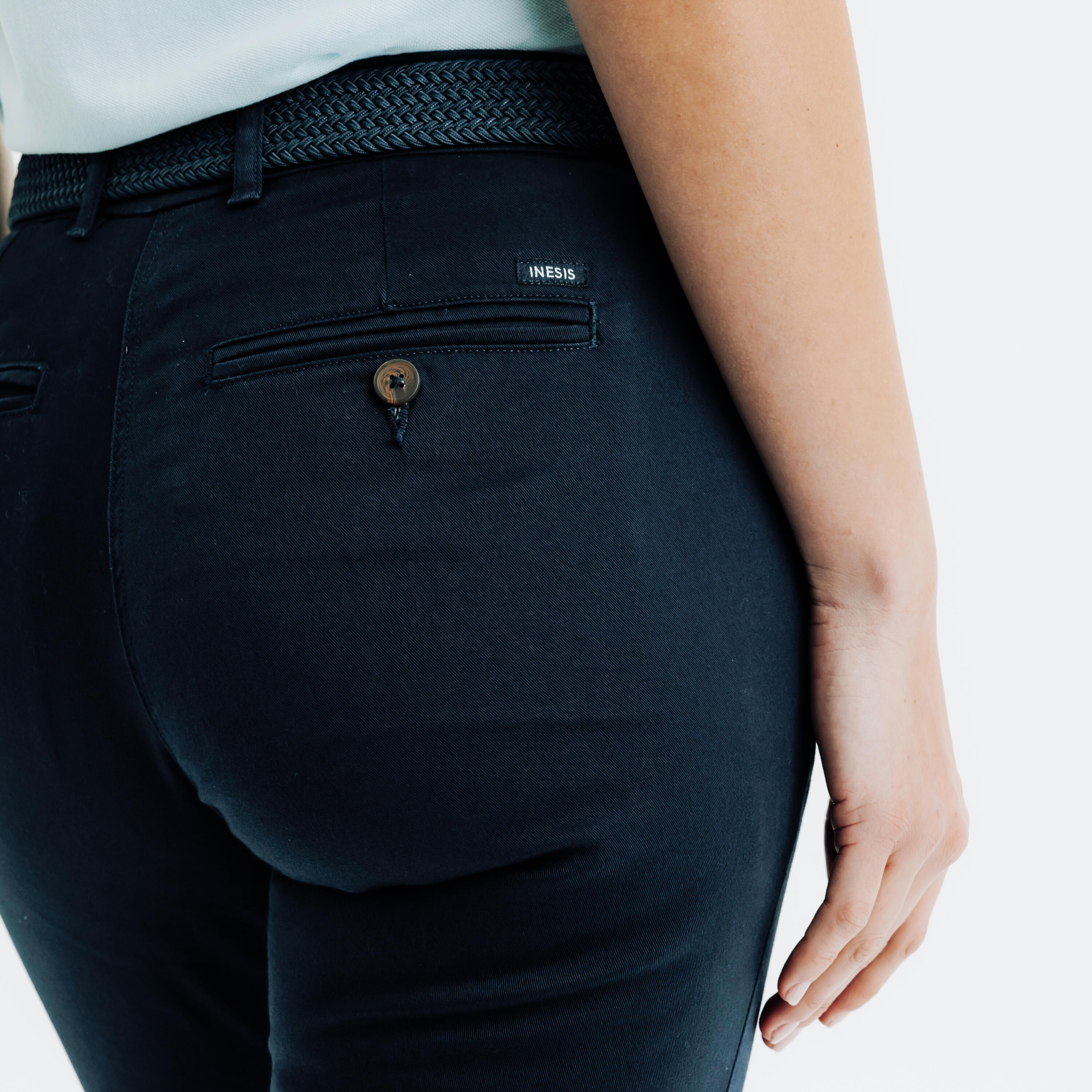 Pantalon chino de golf coton femme, MW500 bleu marine 5/5