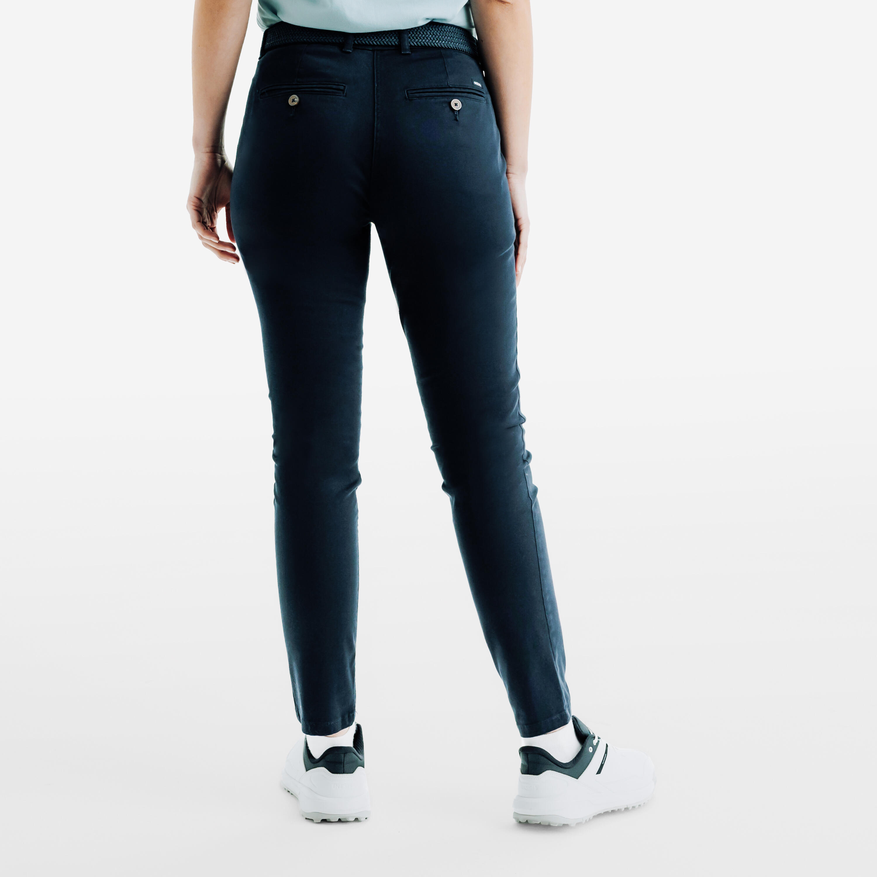 Pantalon chino de golf coton femme, MW500 bleu marine 4/5
