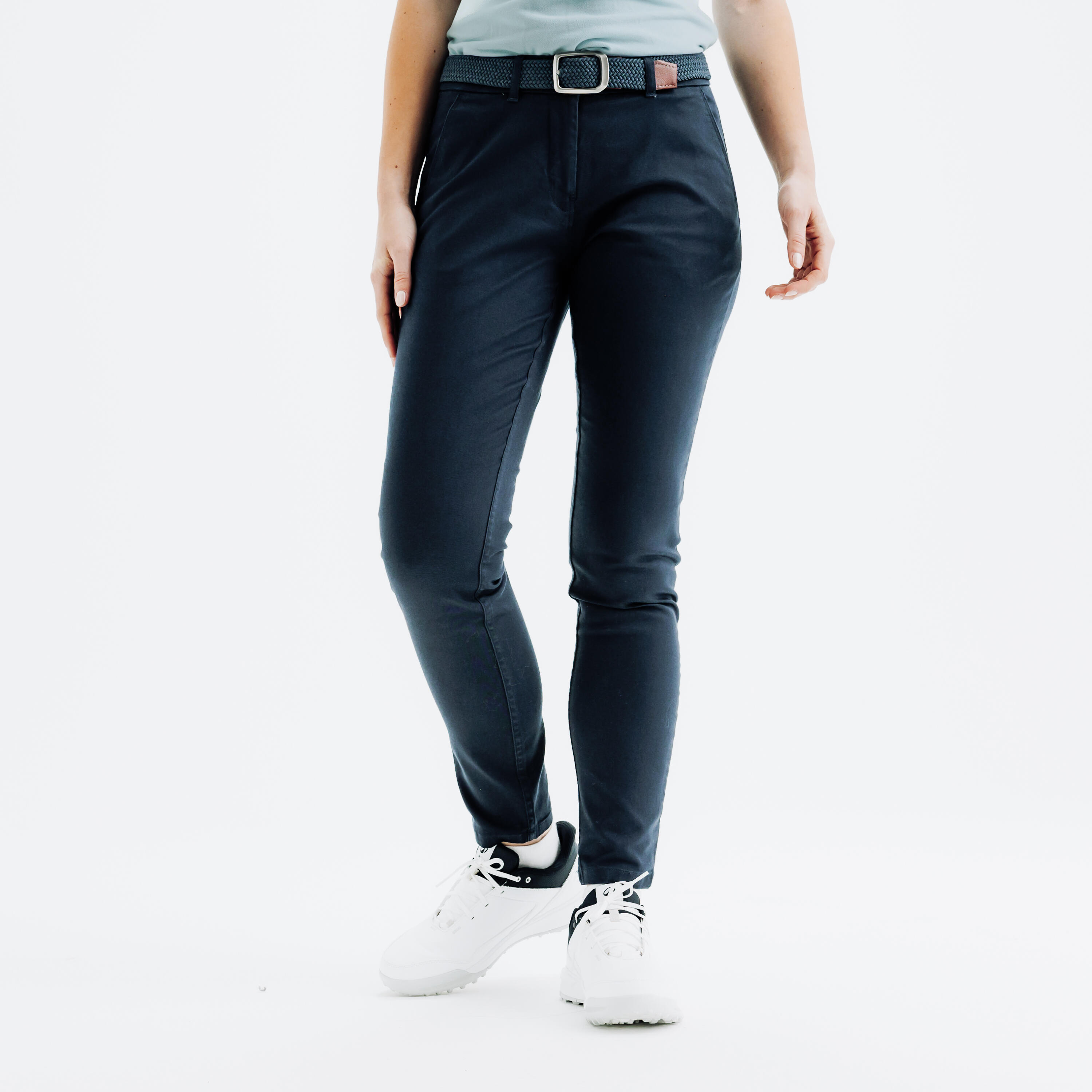 Women's Golf Cotton Chinos - MW500 Navy Blue