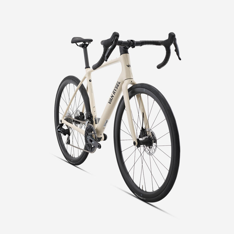 Bicicletă de șosea carbon SRAM Rival AXS E1 2x12v, EDR CF Bej