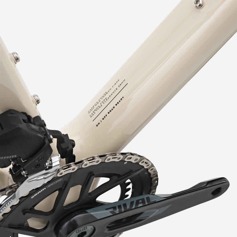 Bicicletă de șosea carbon SRAM Rival AXS E1 2x12v, EDR CF Bej