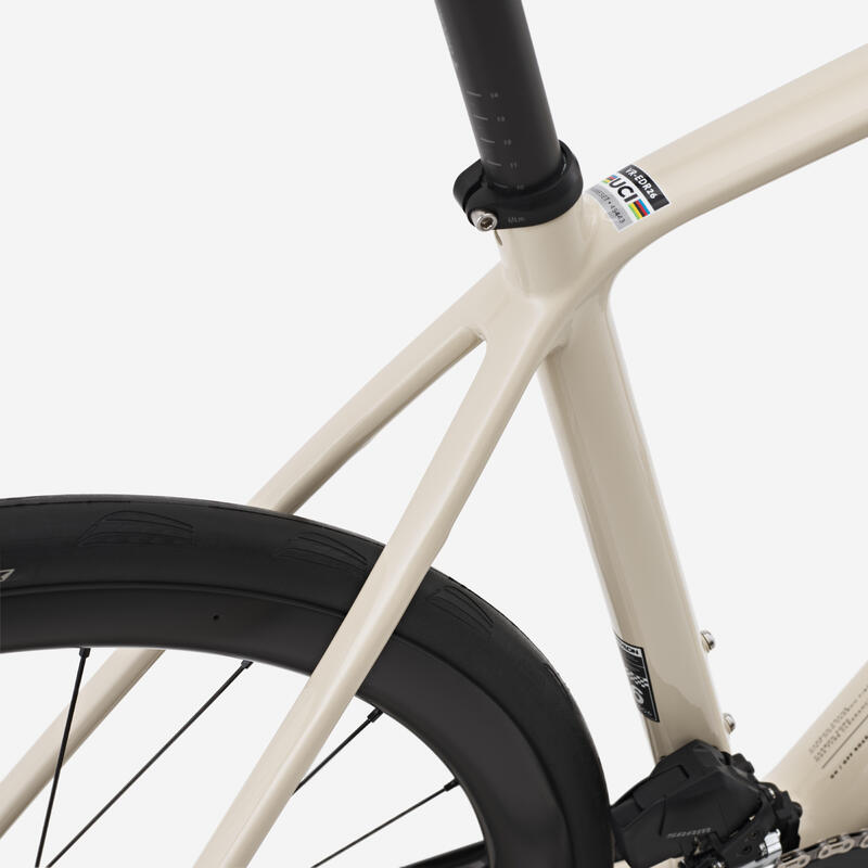 Bicicletă de șosea carbon SRAM Rival AXS E1 2x12v, EDR CF Bej