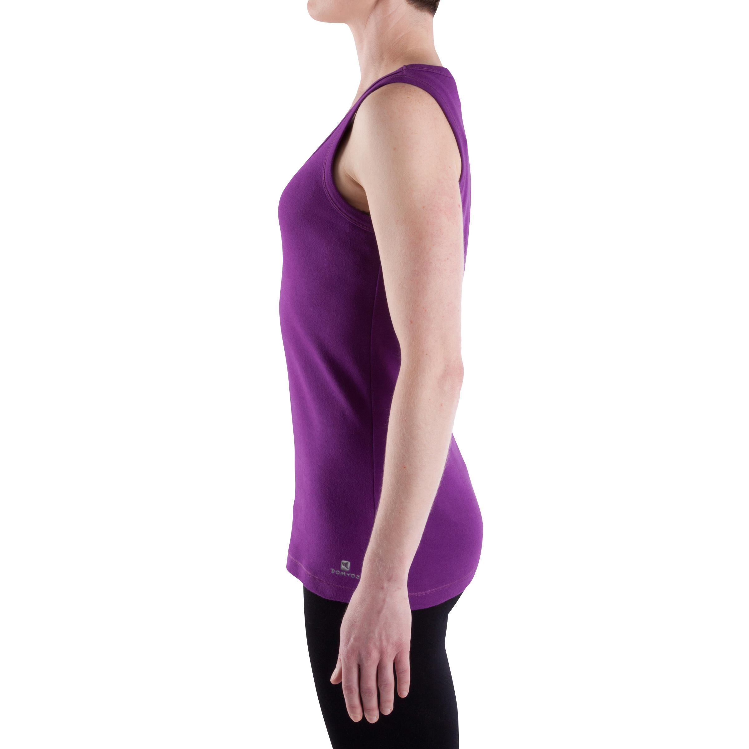 Women's organic cotton gentle gymnastics, yoga tank top - purple 3/6