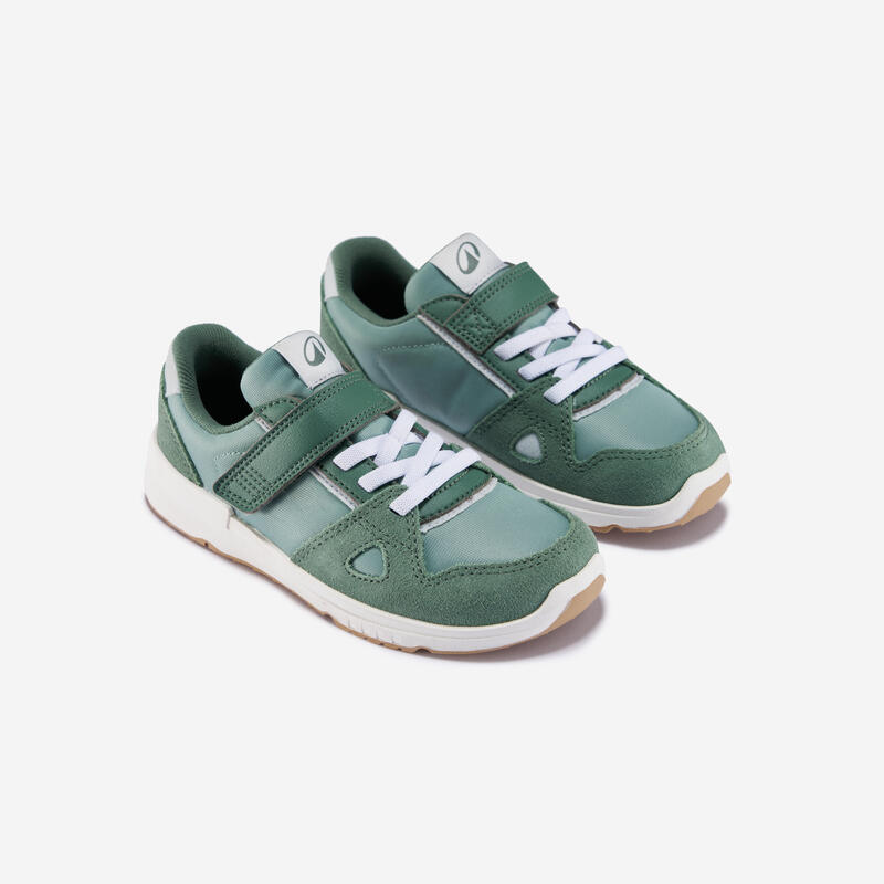 Încălțăminte Barefoot din piele, respirabilă, Stepper Leather verde, Copii