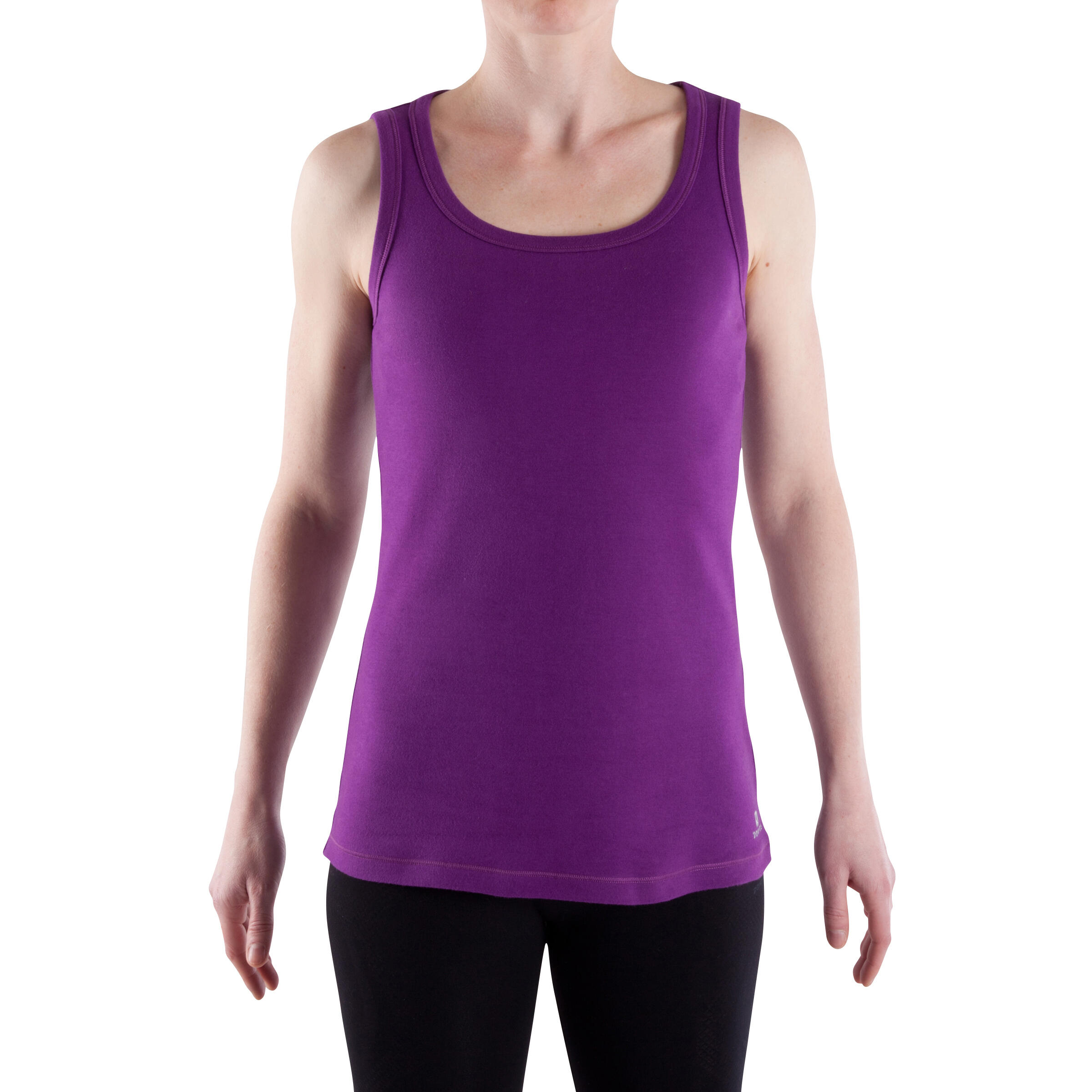 Women's organic cotton gentle gymnastics, yoga tank top - purple 2/6