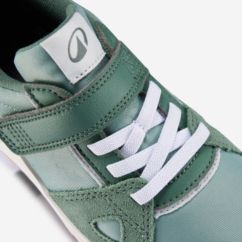 Încălțăminte Barefoot din piele, respirabilă, Stepper Leather verde, Copii