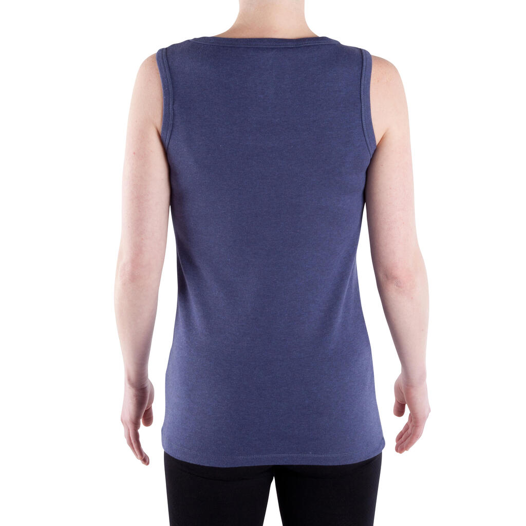 Top Biobaumwolle für Gymnastik und Yoga Damen, blau