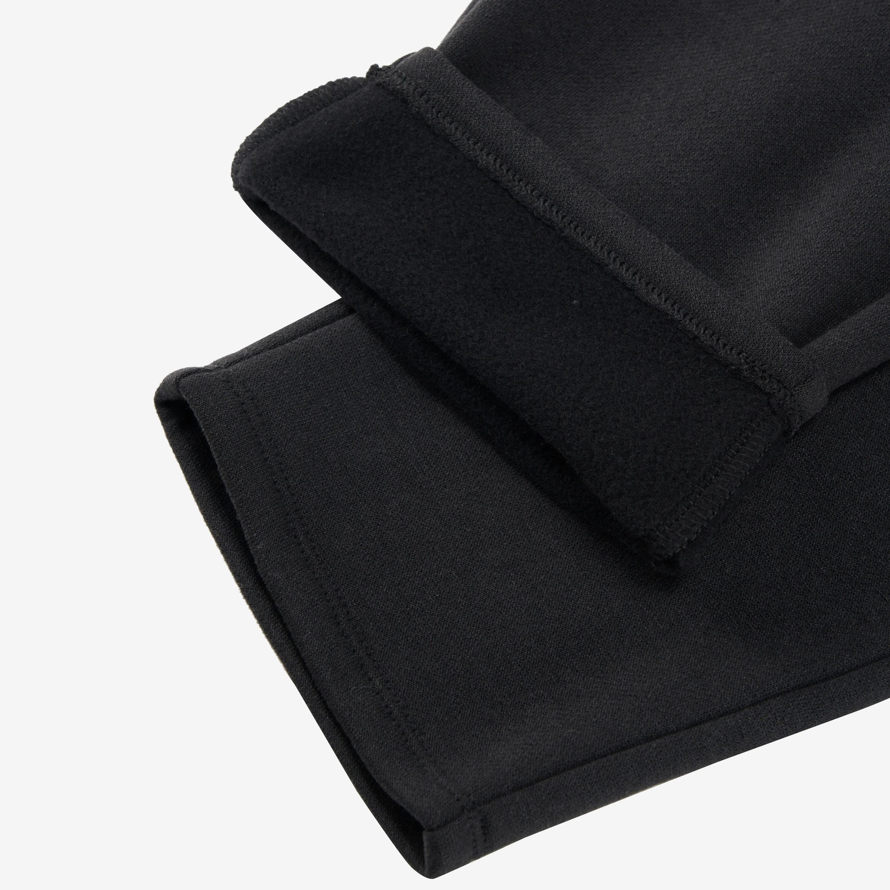 Pantalon de trening călduros din fleece, negru, copii 19/20